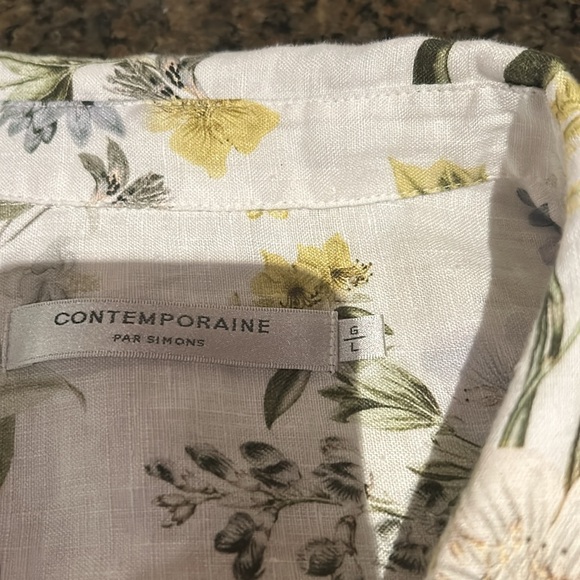 Long 100 percent linen button tunic - Picture 3 of 3